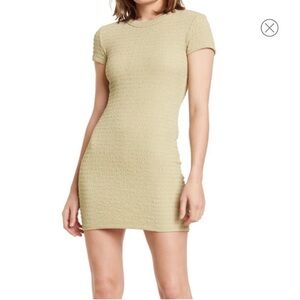 Elodie Short Sleeve Textured Green Dress